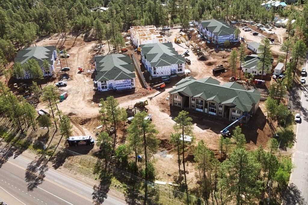 Aerial view of Mountain Ridge Apartments, Show Low AZ