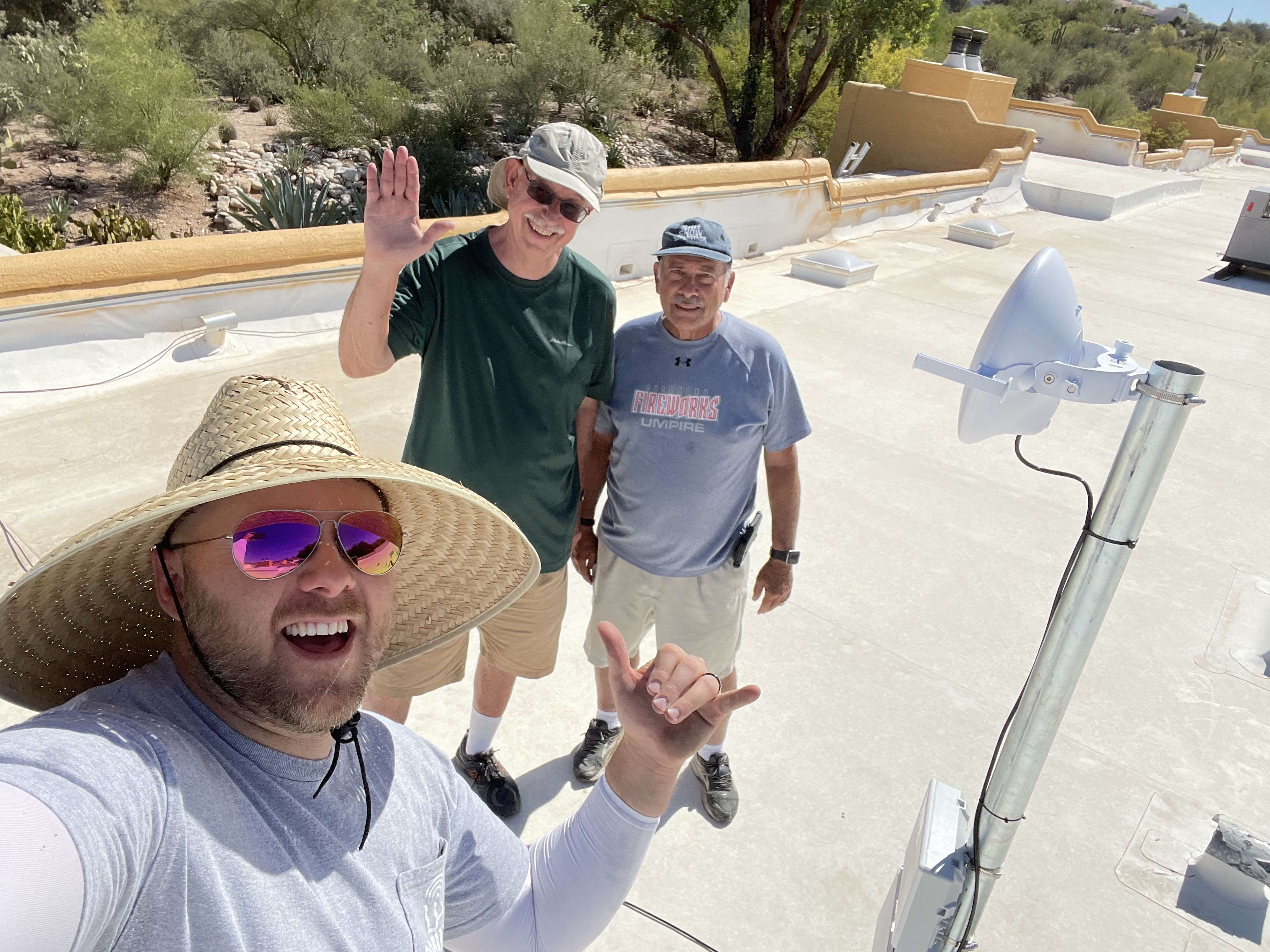 Sabino WiFi team on a Tucson rooftop install